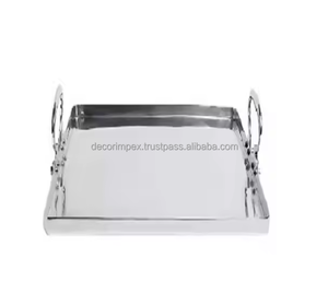 Plateau de service en aluminium Plateau de service pour hôtel Plateau de service en aluminium argenté de luxe personnalisé pour les meilleures ventes - Product Image 2