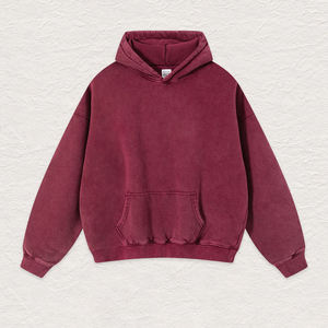 Sweat à capuche épais vintage délavé à l'acide, coupe oversize unisexe, streetwear, pull personnalisable avec logo, vente en gros - Product Image 4