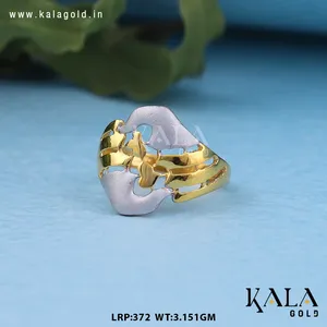 Anillo de Oro Sólido de 18K Bicolor Unisex de Moda, Diseño Abstracto, para Bodas, Compromisos, Aniversarios, Fiestas, Regalos Religiosos, Joyería - Product Image 3
