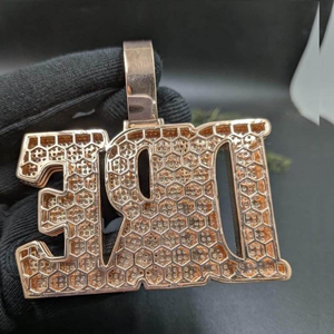Pendentif en argent Moissanite avec lettre DRE, style Hip Hop, personnalisé avec nom, bijou de luxe unisexe, cadeau - Product Image 5