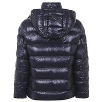 Vestes matelassées ajustées bleu marine sur mesure pour hommes de haute qualité avec fermeture éclair, rayures sur le devant, style décontracté, broderie patchwork