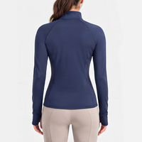 Haut de base personnalisé avec logo pour femme, à manches longues, léger, avec fermeture éclair sur le devant, pour l'équitation
