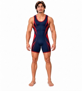 Uniformes de Halterofilia Profesionales Reversibles de Spandex de Alta Calidad, Singletes de Lucha Unisex, Personalizables con Impresión Sublimada - Product Image 1