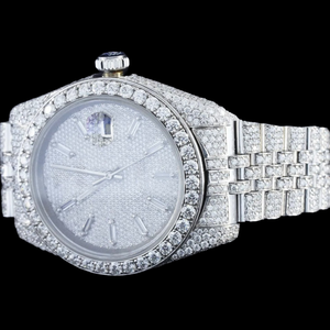 Reloj de Diseño Excepcional con Función de Fecha Automática, Estilo Hip Hop, Diamante Moissanite, Movimiento de Cuarzo, Acero Inoxidable, Joyería Fina - Product Image 4