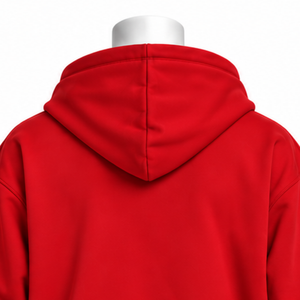 Sudadera con Capucha Roja Indus Bordada, Bordado Floral, Bolsillo Canguro, Corte Holgado, Estilo Casual Urbano, Sudadera de Moda para Invierno - Product Image 4