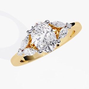 Oval Marquise Diamond Engagement <b>Ring</b> Elegant Vintage Inspired Bridal Jewelry Sparkling <b>Statement</b> <b>Ring</b> Gift For Her - Product Image 2