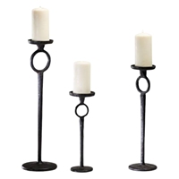 Support de bougie en fer doré poli et arrondi pour chambre à coucher, éclairage festif, décoration intérieure, idéal pour offrir