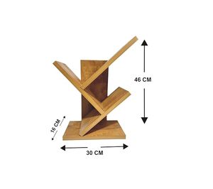 Wooden <b>Tree</b> Shape Five-Tier Modern Non-Folding <b>Bookshelf</b> Storage Rack for Living Room - Product Image 1