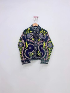 Bata Vintage con Bordado Floral para Mujer, Manga Larga, Cuello Mandarín, Algodón y Fibra de Bambú, Bordado a Mano, Ropa de Invierno - Product Image 1