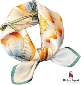 Premium Custom Printed Short <b>Scarf</b> Fabric OEM ODM White Label Textile Manufacturer for Fashion Accessories Export - Product Image 4