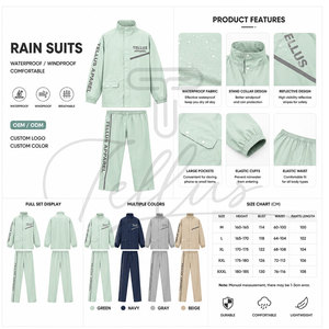 Vêtements de pluie imperméables pour femmes, ensemble deux pièces, combinaison de pluie imperméable pour femmes, vêtements de travail de protection en plein air - Product Image 6