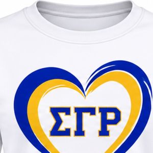 เสื้อสเวตเชิ้ตคอกลมสีขาวลายตัวอักษรกรีก Sigma Gamma Rho สำหรับผู้หญิง สไตล์ลำลองแฟชั่นมหาวิทยาลัย - Product Image 5