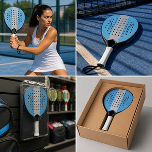 Raquette de padel en forme de diamant, fibre de carbone 3K 12K 18K, fibre de verre, noyau en EVA souple de 38 mm, raquette de tennis professionnelle personnalisée OEM ODM - Product Image 6