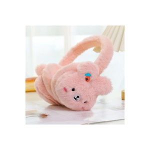ที่ปิดหูรูปหูแมวสีชมพูพร้อมประดับดอกไม้สีม่วง - Product Image 4