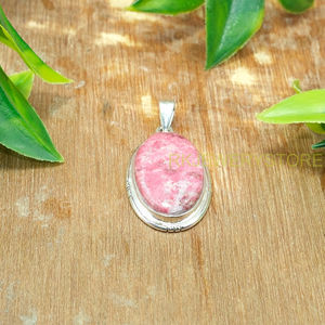 Collar con Colgante de Piedra Preciosa de Tulita Rosa Grande, Colgante de Plata de Ley 925, Joyería de Tulita Rosa, Regalo de Navidad para Esposa o Novia - Product Image 3