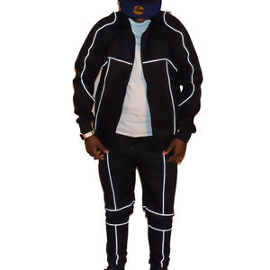Ensemble de survêtement unisexe personnalisé pour l'hiver, avec bandes réfléchissantes, imprimé uni, coupe-vent de sport, vêtements athlétiques de haute qualité, OEM 100% - Product Image 1