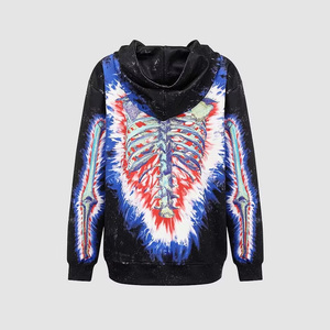 Men's Hooded Sweatshirt <b>Skeleton</b> Print Sublimation Regular Fit Casual Autumn Knitted Polyester <b>Hoodie</b> Sweatshirt - Product Image 2