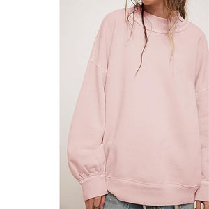 เสื้อสเวตเชิ้ตคอกลมผู้หญิง ผ้าฝ้ายถัก 100% สีพื้น แขนสามส่วน ทรงหลวม สวมใส่สบายๆ สำหรับฤดูใบไม้ร่วง - Product Image 6
