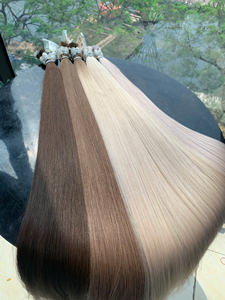 Precio al por mayor extensiones de cabello a granel 100% cabello crudo vietnamita 100 gramos colores claros Super doble dibujado 24 pulgadas recto Natural - Product Image 5