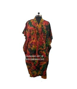 Rayón tie Dye impreso vestido largo tie Dye vestido impreso de la India - Product Image 1