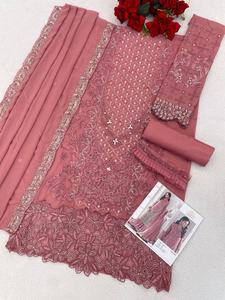 Meilleure Vente : Ensemble Lehenga et Dupatta Traditionnel Ethnique Indien et Pakistanais en Tulle Lourd avec Broderie, Entièrement Cousu, Idéal pour les Fêtes - Product Image 5