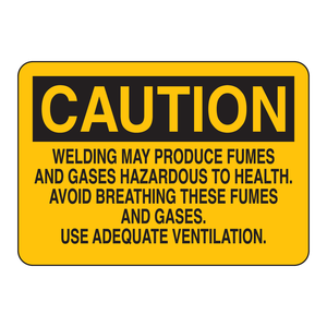 Señal de Seguridad Brady para Peligros de Humo de Soldadura, 7x10 Pulgadas, para Áreas de Trabajo Industrial - Product Image 1