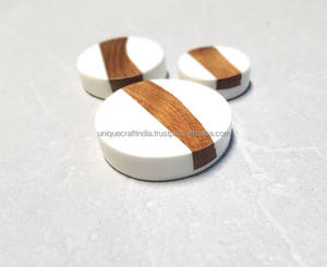 Bouton de porte en bois naturel véritable fait à la main en marbre et bois bouton de tiroir/bouton de meuble nouveau Design pour usage de cuisine - Product Image 2