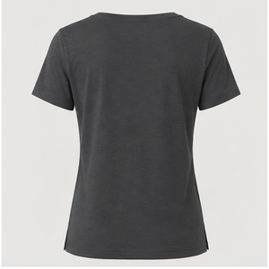 Womens <b>Charcoal</b> V Neck Short Sleeve Regular Fit <b>T</b> <b>Shirt</b> WTS-0111 - Product Image 2