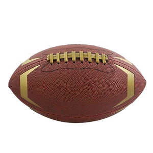 Ballon de rugby en cuir professionnel taille 9 avec motif diamant et impression sérigraphiée - Product Image 1