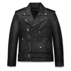 Chaqueta de cuero bomber con cremallera para hombre, diseño personalizado OEM, logotipo de alta calidad, venta al por mayor, ropa urbana para hombre a bajo precio - Product Image 1