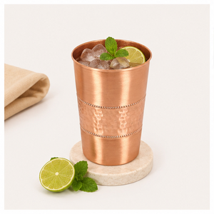 Pure <b>Copper</b> Drinking Glass Handcrafted Hammered <b>Copper</b> Glass for Eco-Friendly Drinkware for Home Office and Gifting - Product Image 2