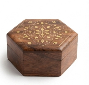 Natural Brown Carved Wood <b>Keepsake</b> <b>Box</b> Rectangle <b>Memory</b> Urn Pet Ashes Casket Storage Case Handmade Handcrafted High Finishing - Product Image 5
