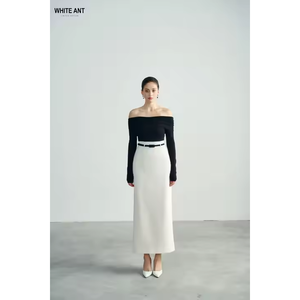 Jupe Maxi A-Line du Vietnam avec ceinture White Ant OEM Fournisseur de vêtements formels pour femmes durables - Product Image 1