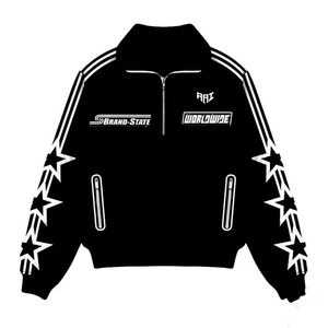 Vente en gros de shorts coupe-vent graphiques noirs tendance personnalisés, shorts de veste imperméables zippés, streetwear, sportswear, sweats à capuche en nylon en gros - Product Image 4
