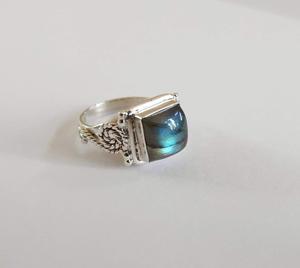 Labradorite Silver <b>Ring</b> 925 Sterling Silver Handmade Women's Statement Promise <b>Ring</b> <b>Cushion</b> shape Gemstone Jewelry Gift for Her - Product Image 4