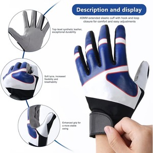 Genuine Leather Professional <b>Baseball</b> Batting Gloves High Quality Custom Color Logo Durable Quick-Dry <b>Baseball</b> Batting Gloves - Product Image 4