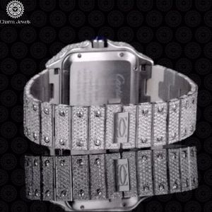 Charm Jewells Montre carrée de luxe en acier inoxydable pour femme, mouvement à quartz analogique, cristal saphir, fermoir papillon, 30 mm - Product Image 5