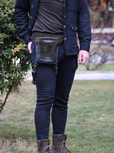 กระเป๋างานเทศกาลหนังเดินทางสะพายไหล่ผู้ชายเผาหนังกระเป๋าคาดเอวซอง LLB-0060กระเป๋าคาดขา - Product Image 3