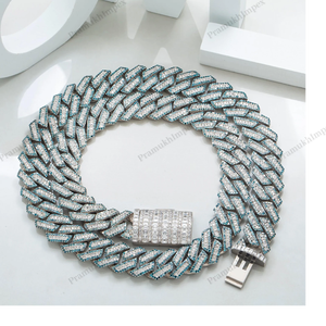 14MM 20 Inches 925 Sterling Silver Gold Plated Elegant Iced Cuban Link Extended Hip Hop Thick Miami Luxury <b>Statement</b> <b>Necklace</b> - Product Image 2