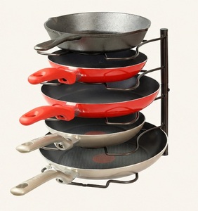Vintage 5 Tier Pot and Pan Organizer <b>Rack</b> for <b>Kitchen</b> Cabinet Space-Saving Metal Cookware Storage Shelf for Frying Pans - Product Image 5