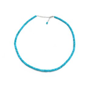 Collar de cuentas redondas de turquesa de Arizona, plata de ley, ajustable, joyería de piedras preciosas naturales, venta al por mayor, hecho a mano - Product Image 3