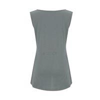 Camiseta sin mangas de algodón gris de punto para mujer, talla grande, holgada, de verano, transpirable, de secado rápido, informal, con cuello redondo, OEM frontal