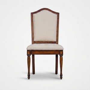 Chaise de salle à manger traditionnelle en bois rembourrée avec revêtement en microfibre, design antique, pieds en bois massif, mobilier de salle à manger pour la maison - Product Image 1