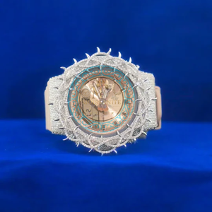 Luxury Unisex Quartz Alloy Watch VVS Diamond Accents Sapphire <b>Crystal</b> Square Analog-Digital Display Date Function 10 Bar <b>Water</b> - Product Image 1