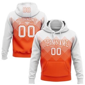 Wholesale Direct Industry New Design Custom Stitched White <b>Orange</b> 3D Gradient Square Shape Sports Pullover <b>Sweatshirt</b> Hoodie - Product Image 1
