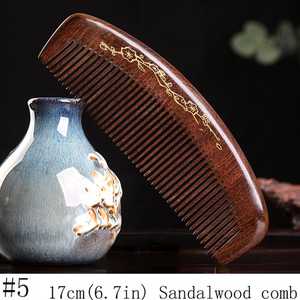 Peine de madera de durazno, peine de sándalo, peine de sándalo natural, peine de madera antiestático, artesanía natural - Product Image 5