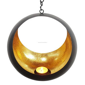 Metal <b>Decorative</b> Candle Holder Black with Gold Large Is a Chic Black Candle Holder with Gold Interior in <b>Egg</b> Shape - Product Image 6