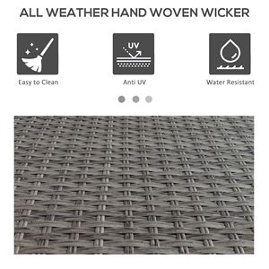 Portasciugamani da piscina a 2 ripiani in vimini di rattan PE grigio misto con contenitore, autoportante, accessorio da bagno in alluminio per spa esterna - Product Image 5