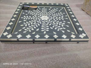 Plateau de service en résine de Style Ins rond de luxe avec incrustation de nacre nouveau support de gâteau Design pour cuisine Restaurant décor à la maison - Product Image 4