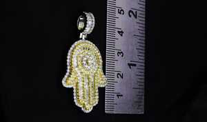Pendentif Main de Fatima en Argent 925 avec Diamant Moissanite VVS, Talisman Hip-Hop, Cadeau - Product Image 4